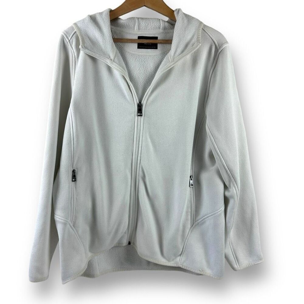 Andrew Marc Women's XXL Full Zip Casual Hoodie Beige Cream Casual Basic